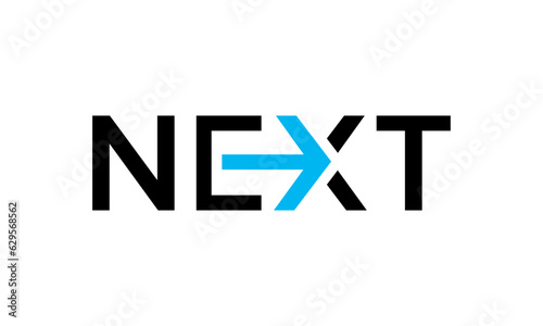 Next word with arrow Letter Logo design Template