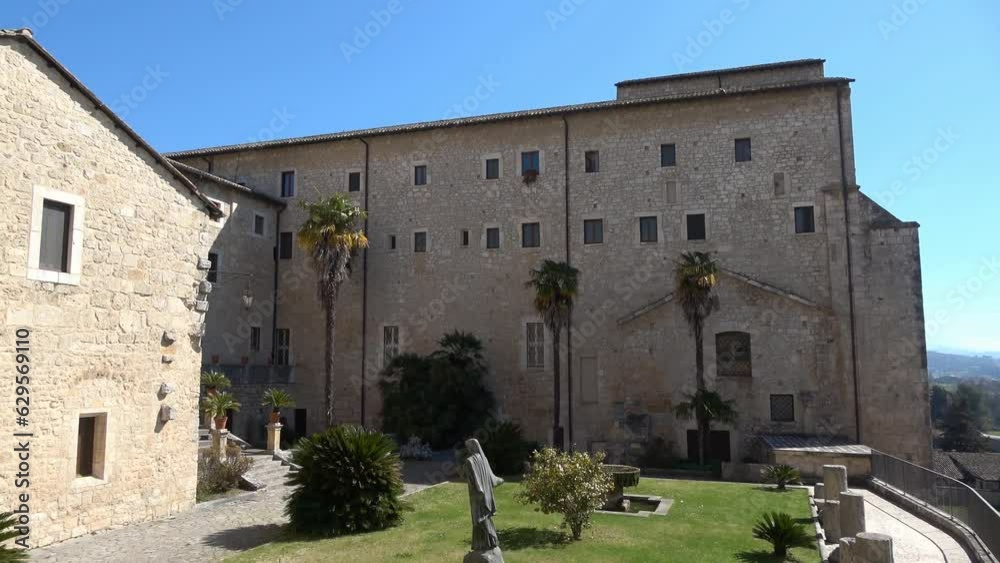 Beautiful shot of historic views of the medieval monastery near the ancient abbey of Casamari, Italy Beautiful shot of historic views of the medieval monastery near the ancient abbey of Casamari, Italy