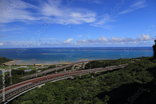 Scenery of "Nirai Kanai Bridge" in Okinawa Prefecture, Japan