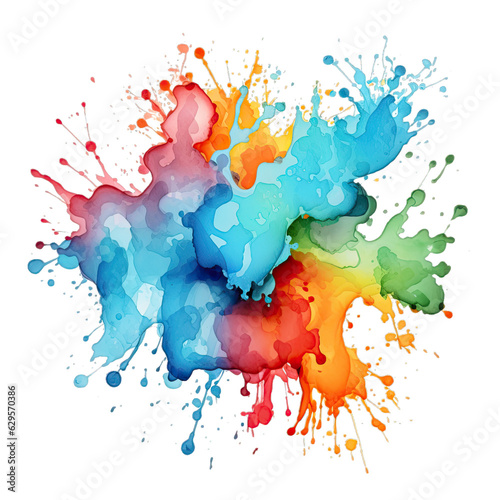 watercolor splash texture rainbow colours clip art AI art Midjourney © Anna