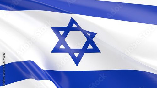 Israel flag waving 3D Illustration photo
