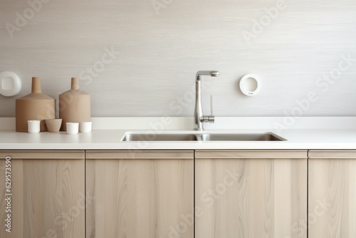Kitchen furniture sink decor. Generate Ai photo