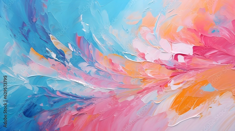 Modern abstract art painting in bright colors wallpaper created with Generative AI technology Modern abstract art painting in bright colors wallpaper created with Generative AI technology