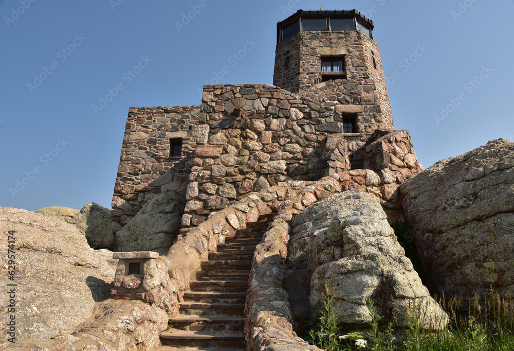 Fototapeta premium Castle on Top of Harney Peak in South Dakota