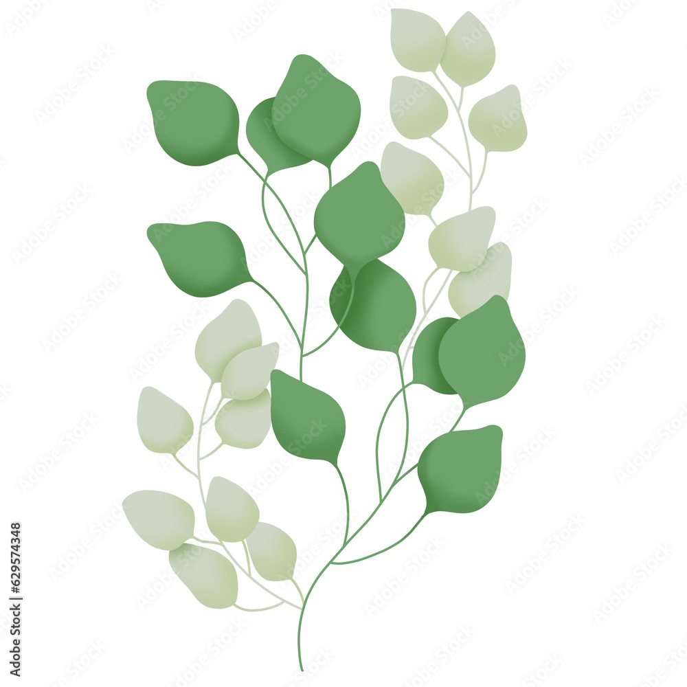 Ornamental and auspicious plant illustration set Ornamental and auspicious plant illustration set