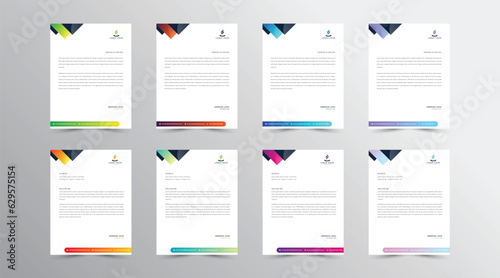 Letterhead Design Template. set Abstract Letterhead Design, Modern Business Letterhead Design Template