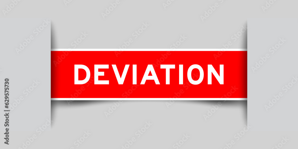 Φωτογραφία Red color square label sticker with word deviation that inserted in gray backgro