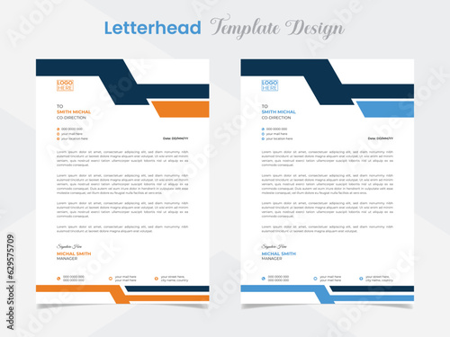 modern corporate business style letterhead design template