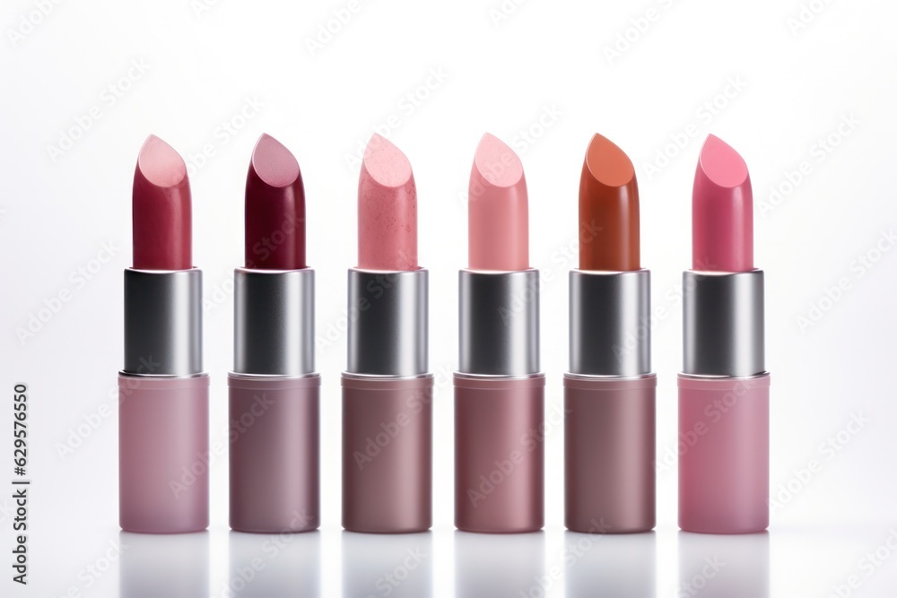 Mesmerizing Lipstick Color Palette on White Background. Beauty in Every Shade/ Mesmerizing Lipstick Color Palette on White Background. Beauty in Every Shade/