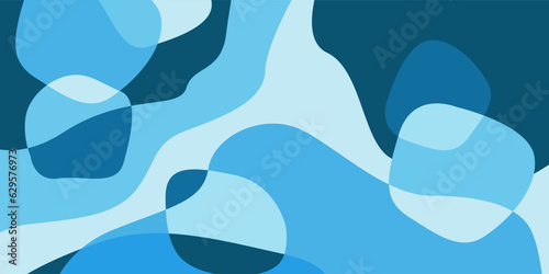 Abstract background of shapes of light and dark blue shades of color.