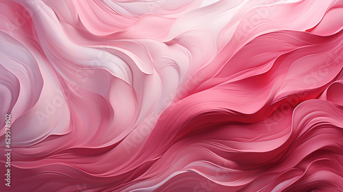 Abstract wavy background stylized as an oil painting with large brush strokes in pink and white pastel colors. Wallpaper, background, texture.