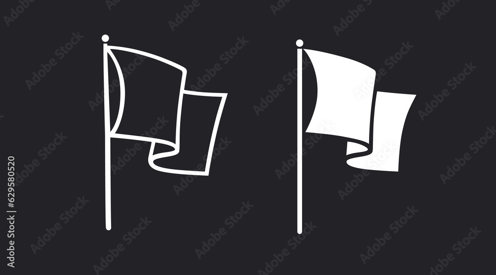 Silhouette of a developing flag. Black and white image. Silhouette of a developing flag. Black and white image.