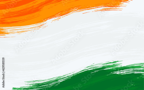 Indian flag background, abstract, wallpaper, art 
with Indian flag brush strokes for Indian independence day celebration background, copy space  presentation, template for 15 august & Republic day photo