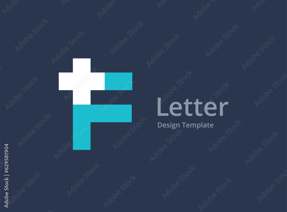 Letter F cross plus medical logo icon design template elements Letter F cross plus medical logo icon design template elements