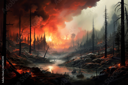 Severe forest fires. Generative AI