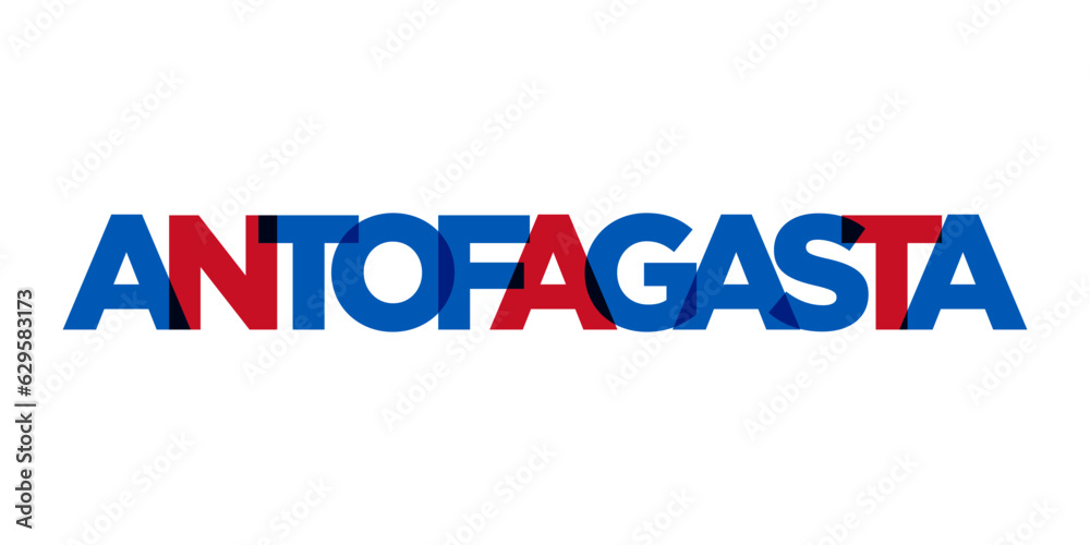 Antofagasta in the Chile emblem. The design features a geometric style, vector illustration with bold typography in a modern font. The graphic slogan lettering. Antofagasta in the Chile emblem. The design features a geometric style, vector illustration with bold typography in a modern font. The graphic slogan lettering.