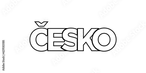 Czech emblem. The design features a geometric style, vector illustration with bold typography in a modern font. The graphic slogan lettering.