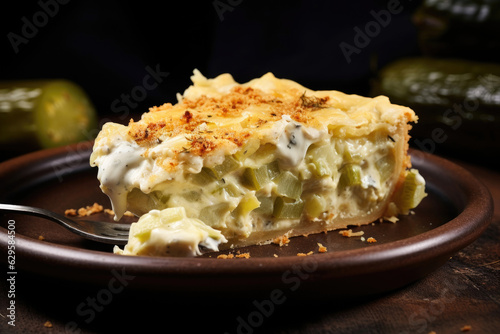 Pickle pie with mayonnaise