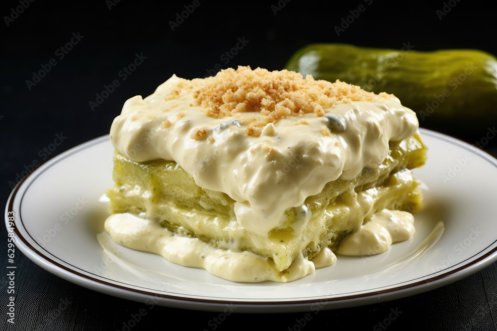 Pickle pie with mayonnaise