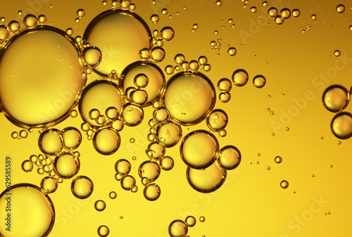 luxury gold cosmetic essence liquid bubbles molecules antioxidant of liquid bubble