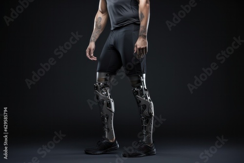 Futuristic Cybernetic Prosthetic Leg: Empowering Rehabilitation Technology for Disabled Individuals © olga_demina