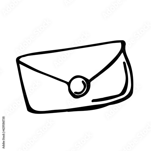 New Year's envelope. The doodle envelope on a white background is isolated