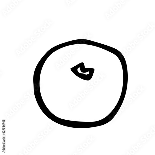 Doodle illustration of a mandarin on a white background isolated. Line ART of citrus. New Year's fruit