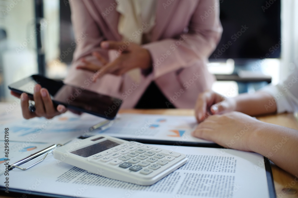 Fototapeta premium Business People Meeting Design Ideas professional investor working new start up project. Concept. business planning in office