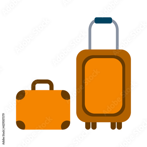 baggage luggage flat vector icon