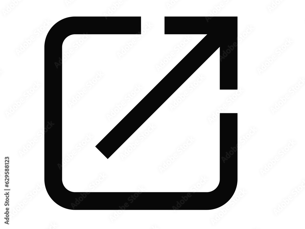 Grey Open in new window icon isolated on white background. Open another tab button sign. Browser frame symbol. External link sign. Vector Illustration.