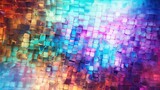 Holographic glossy squares abstract background. Generative AI