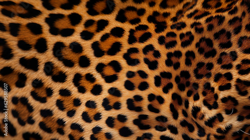 A close-up of a cheetah s fur texture pattern  displaying a multitude of small  evenly spaced spots in a beautiful pattern of warm browns and blacks
