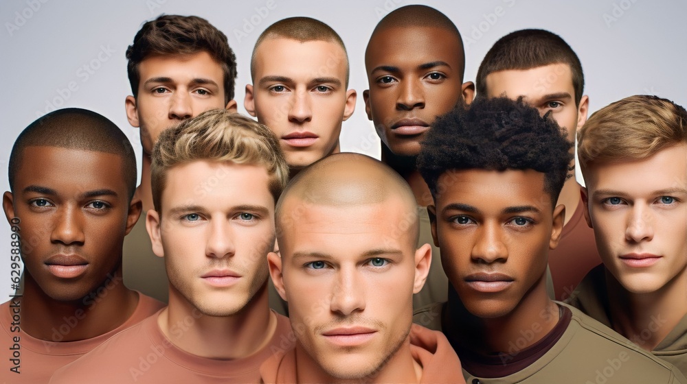 group of handsome male models with great skincare from a diverse ethnicity group of handsome male models with great skincare from a diverse ethnicity
