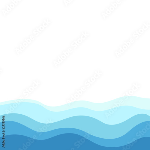 Sea wavy abstract frame background  Water waves  travel relax concept. Vector illustration.