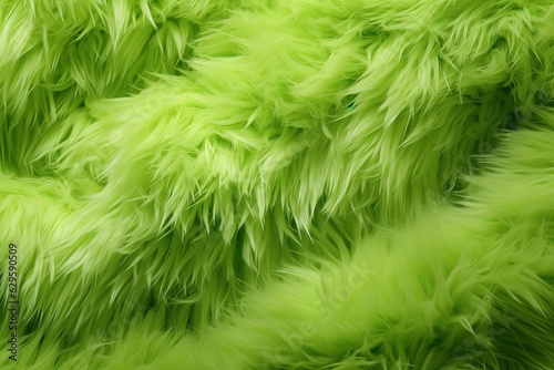 Abstract lime green artificial fluffy background. Carpet or rug