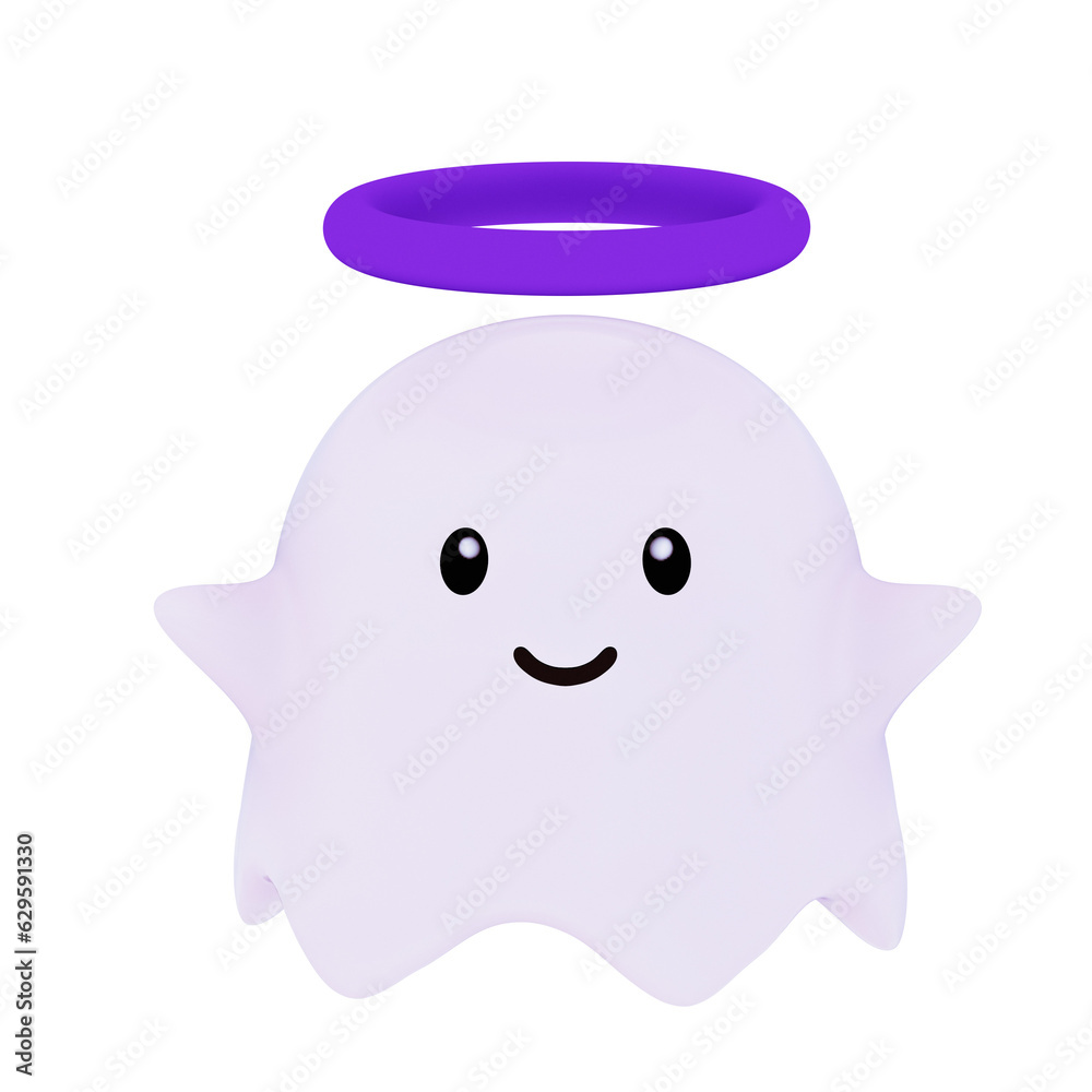 3d Cute ghost for Halloween illustration clip art on transparent background png 3d Cute ghost for Halloween illustration clip art on transparent background png