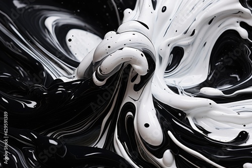 Decorative swirls morphing abstract fluid art. Colorful artistic texture. Generative AI
