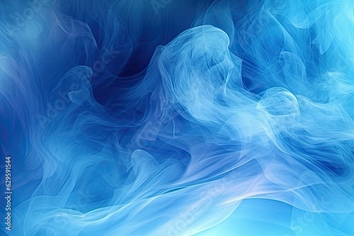 Mystical Sea: Abstract Smoky Blue Waves Background (Generative AI)