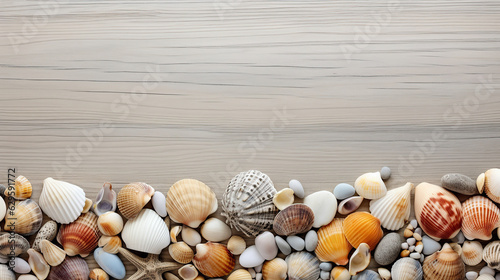 A serene sea shells background.