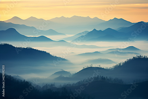 Mountain silhouettes in the fog © Guido Amrein