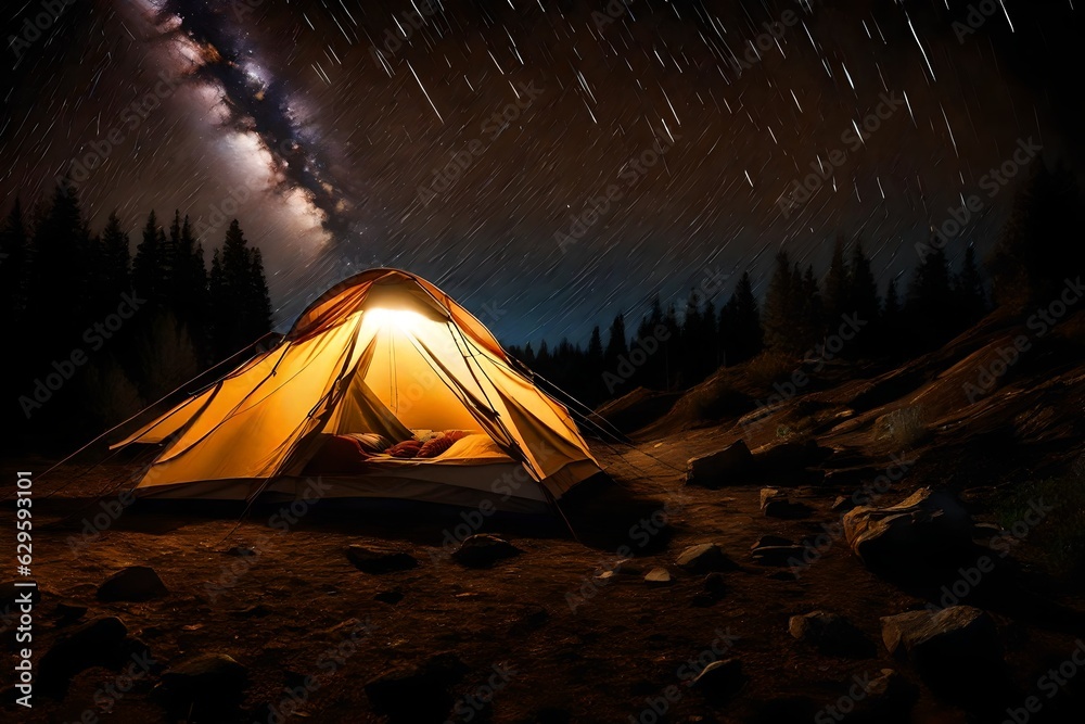 tent in the night  