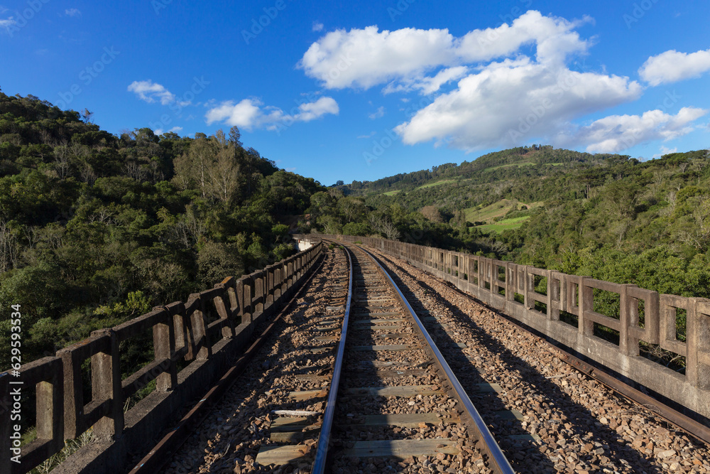 Wheat Railroad. Railway in the south of Brazil in the Taquari Valley in Rio Grande do Sul.