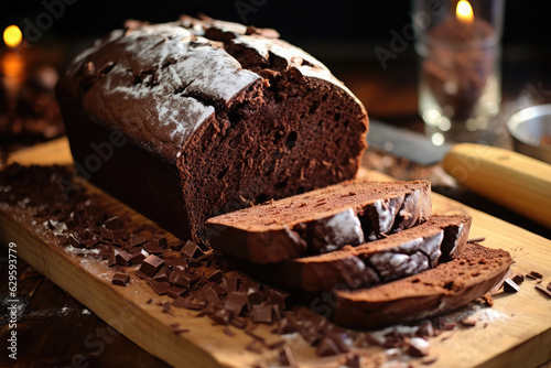 chocolate bread on background