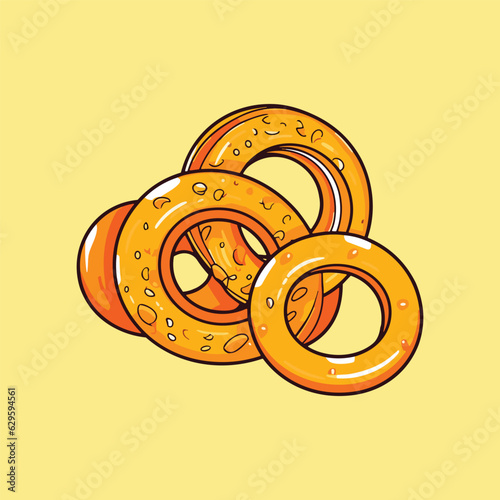 onion rings clip art illustration for menu, poster, web