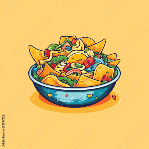 nachos clip art illustration for menu, poster, web