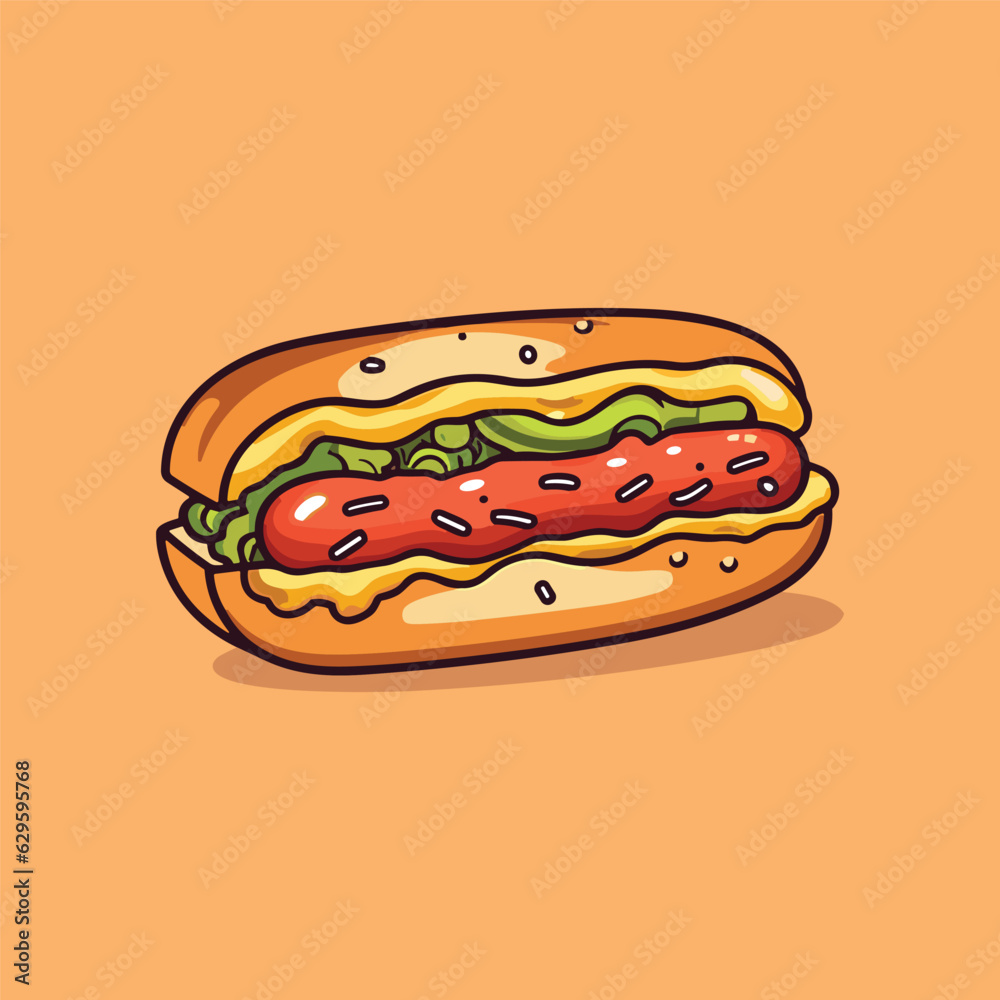 hot dog clip art illustration for menu, poster, web hot dog clip art illustration for menu, poster, web