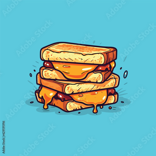 grilled cheese sandwich clip art illustration for menu, poster, web