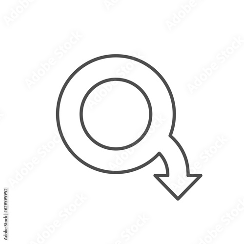 Erectile dysfunction line outline icon