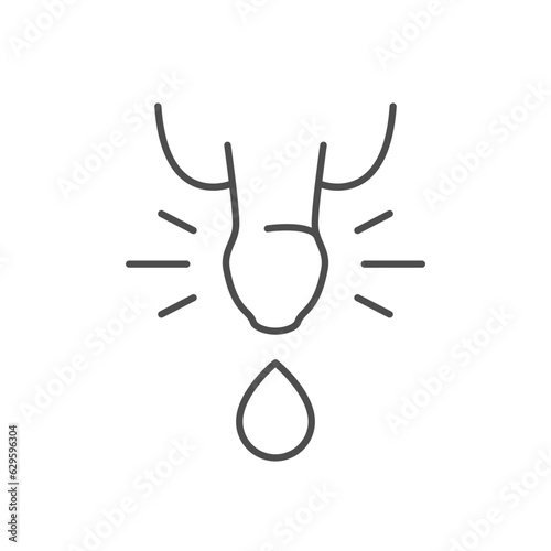 Difficult urination line outline icon