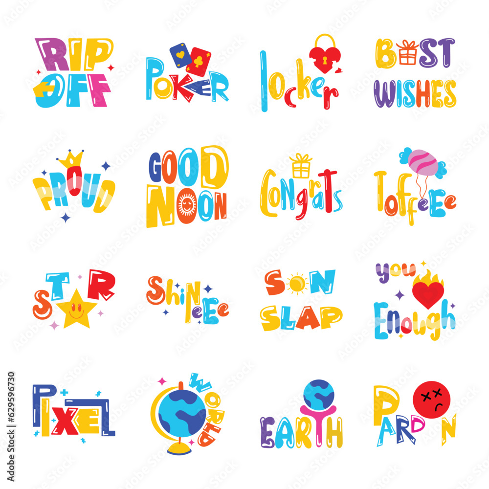 Bundle of Alphabets Flat Stickers 

